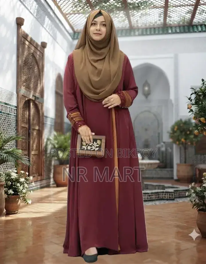 Premium Afrin Burqa | Full Dubai Cherry Fabric | Full Set