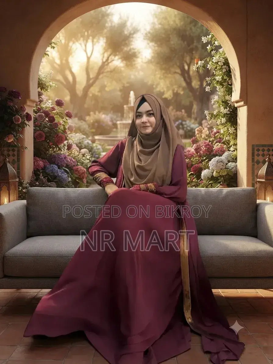 Premium Afrin Burqa | Full Dubai Cherry Fabric | Full Set