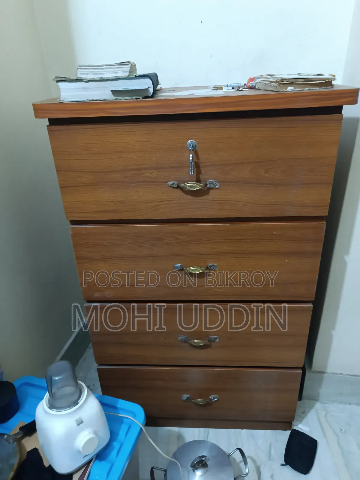 Over-drop four-tier shelf