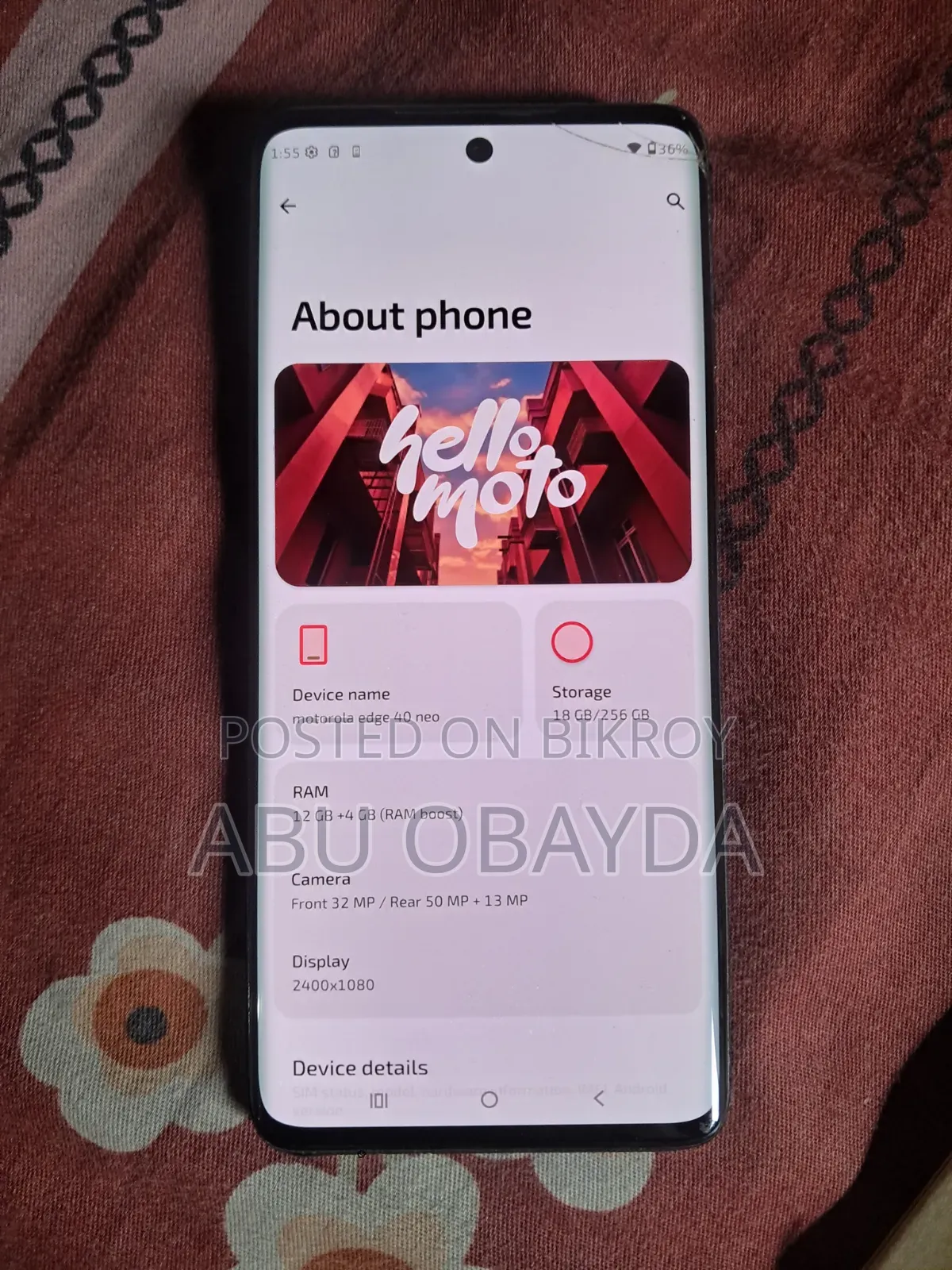 মটোরোলা এজ ৪০ নিও ২৫৬ জিবি সাদা