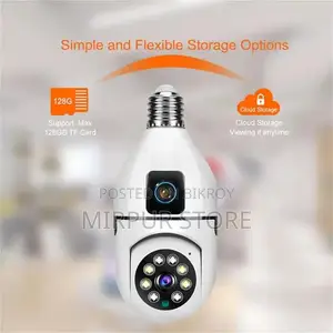 Double Lens PTZ Bulb Wi-Fi IP Camera