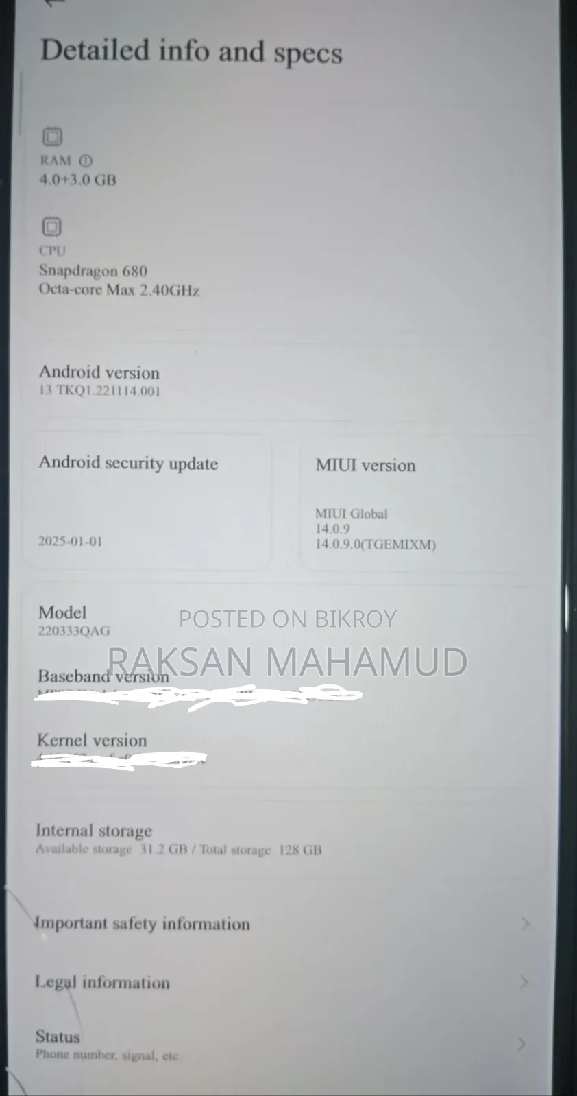 Xiaomi Redmi 10C 128 GB Blue