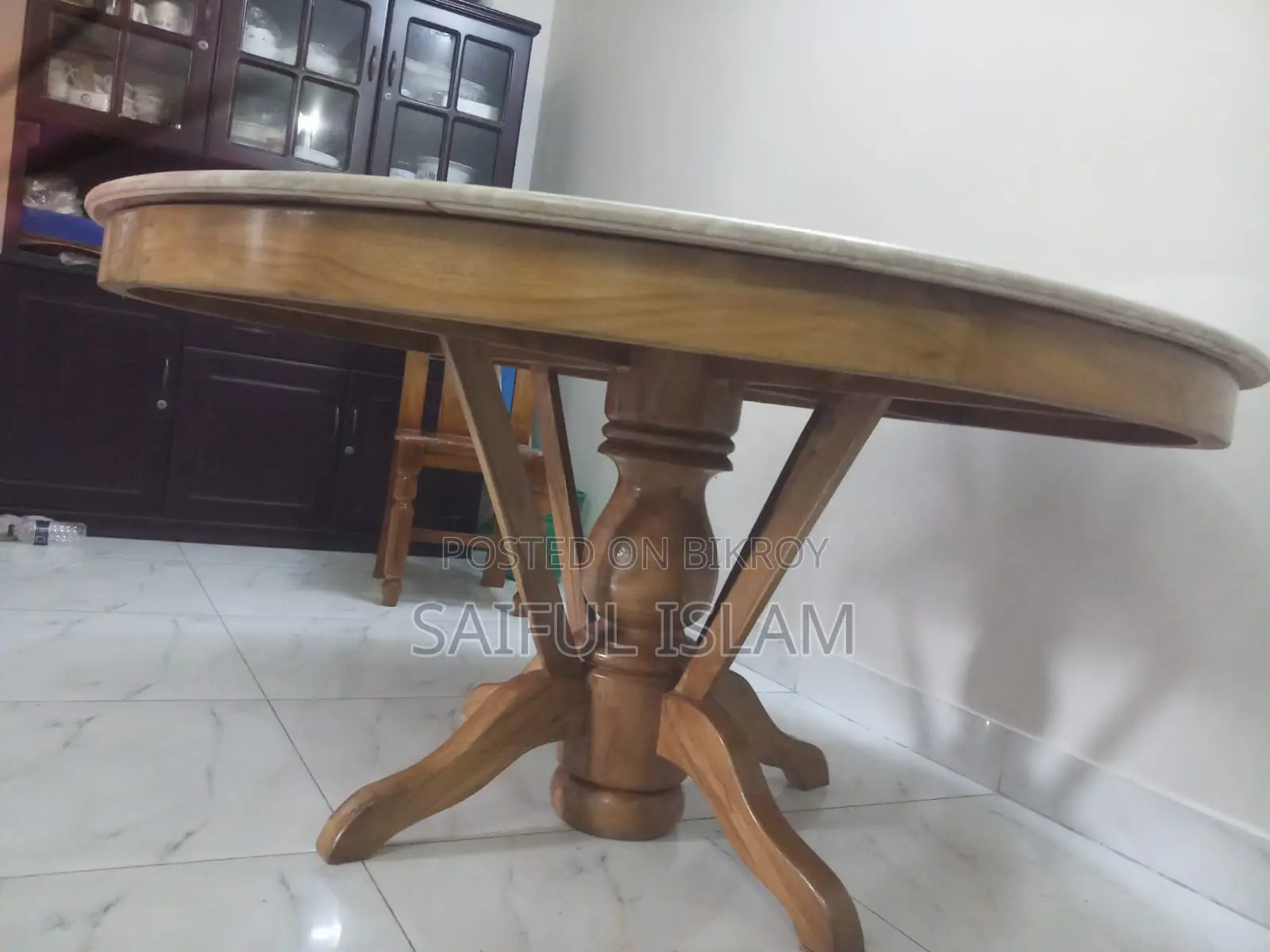 মার্বেল রাউন্ড ডাইনিং টেবিল ও চেয়ার
