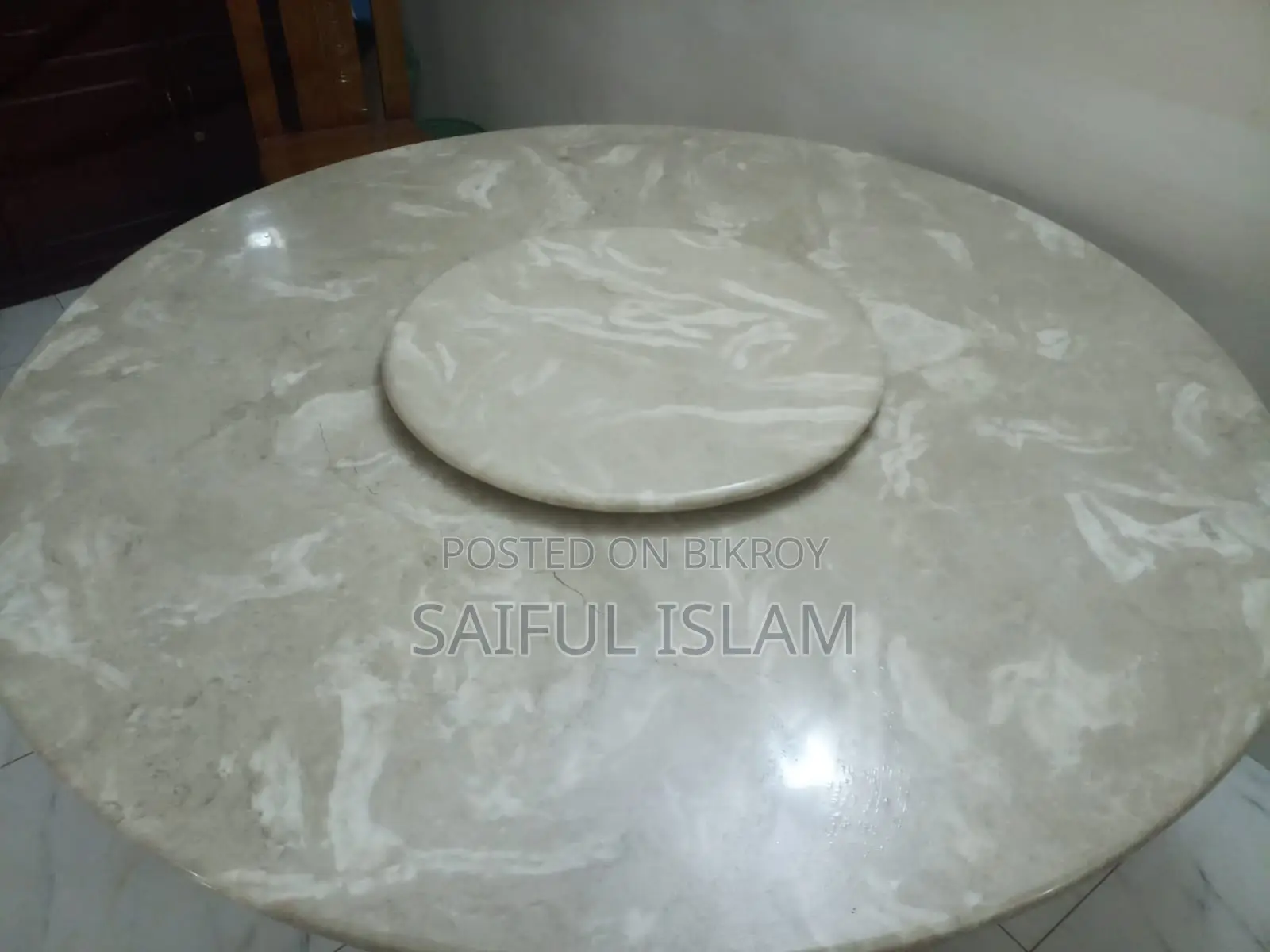 মার্বেল রাউন্ড ডাইনিং টেবিল ও চেয়ার