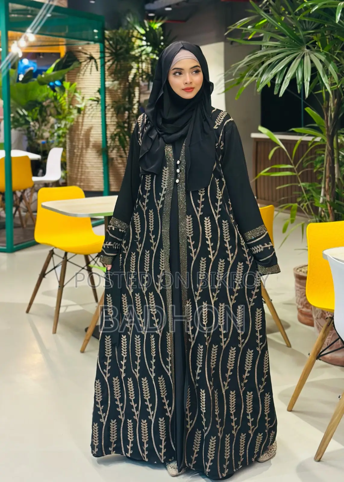 Original Dubai Fabric Koti Abaya Full Set