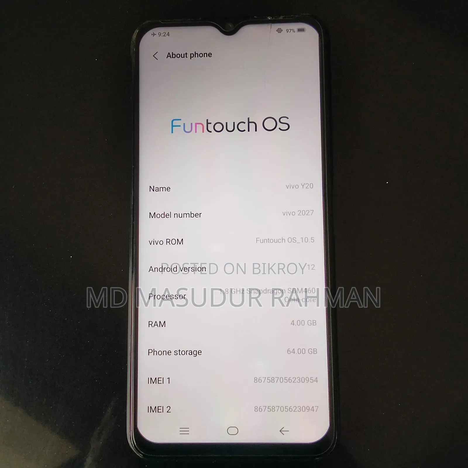 Vivo Y20 64 GB Blue