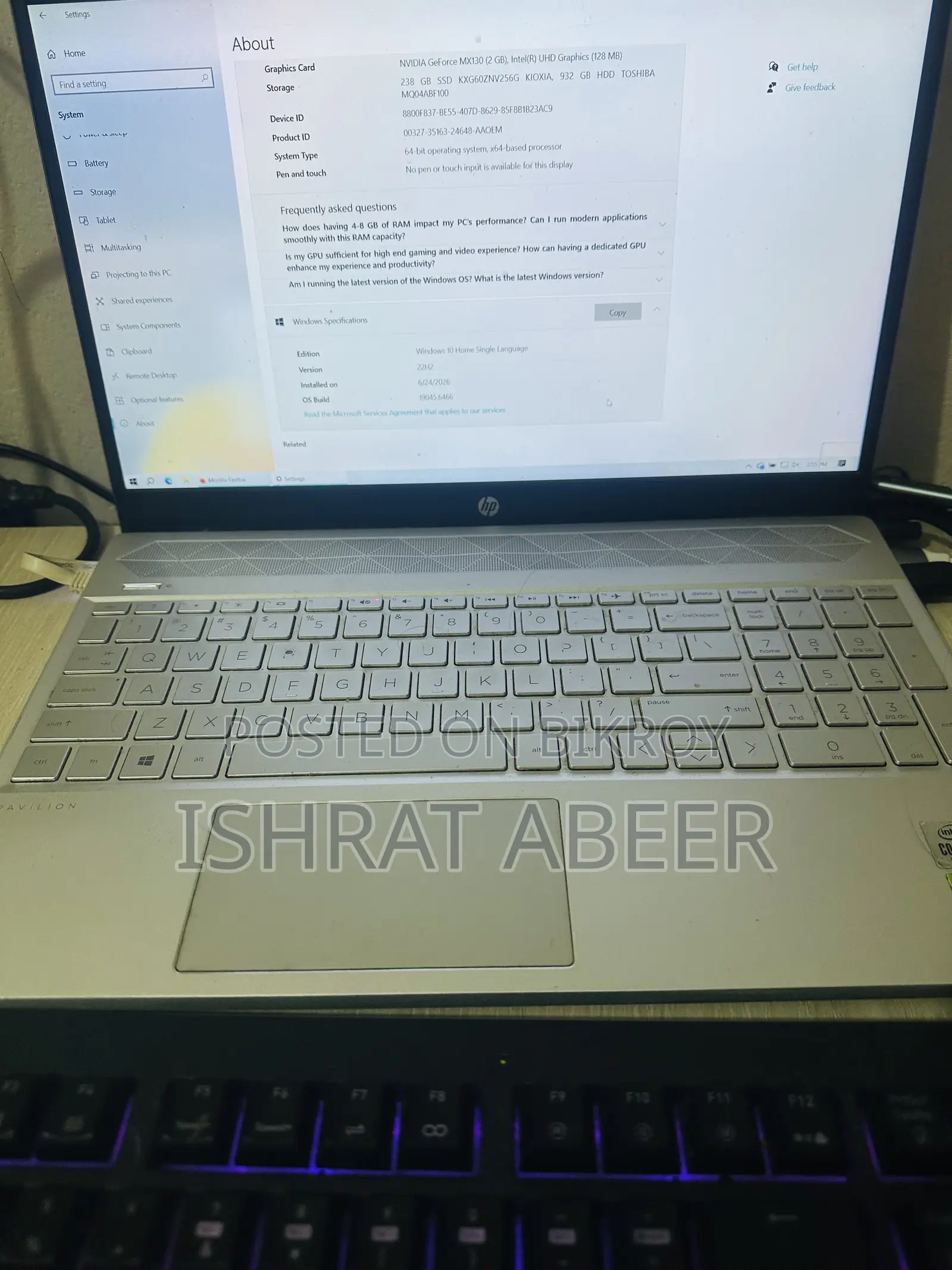 Laptop HP Pavilion 15 4GB Intel Core I5 HDD+SSD 1T