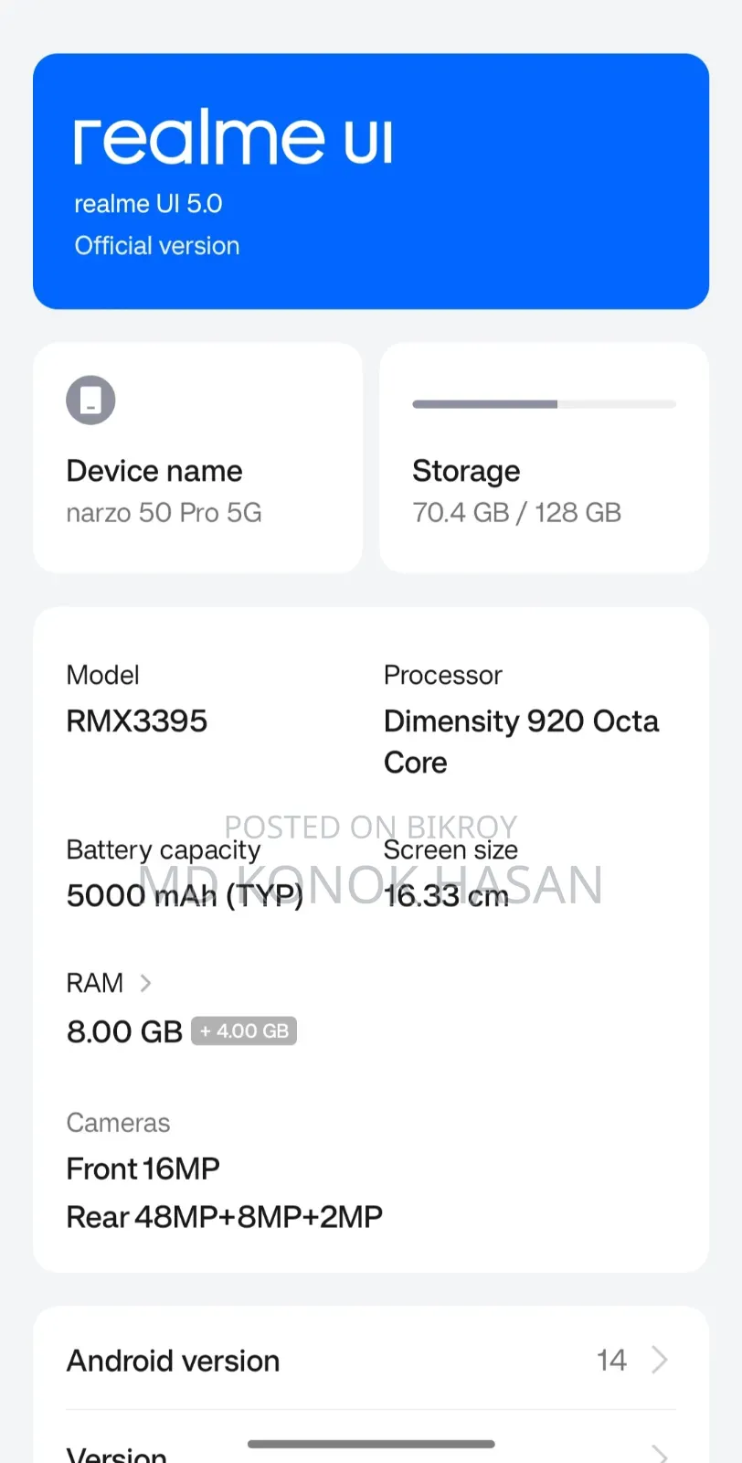 Realme Narzo 50 Pro 128 GB Blue