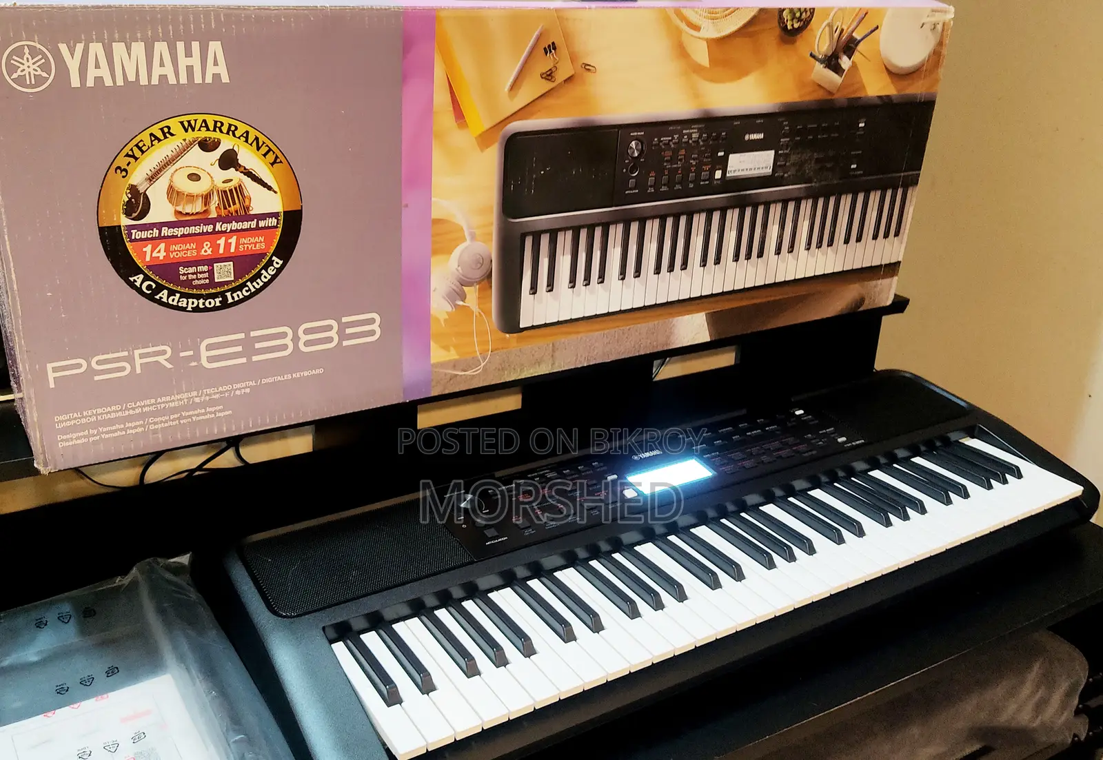 YAMAHA PSR E-383 61 Keys Touch-Sensitive Keyboard With MIDI