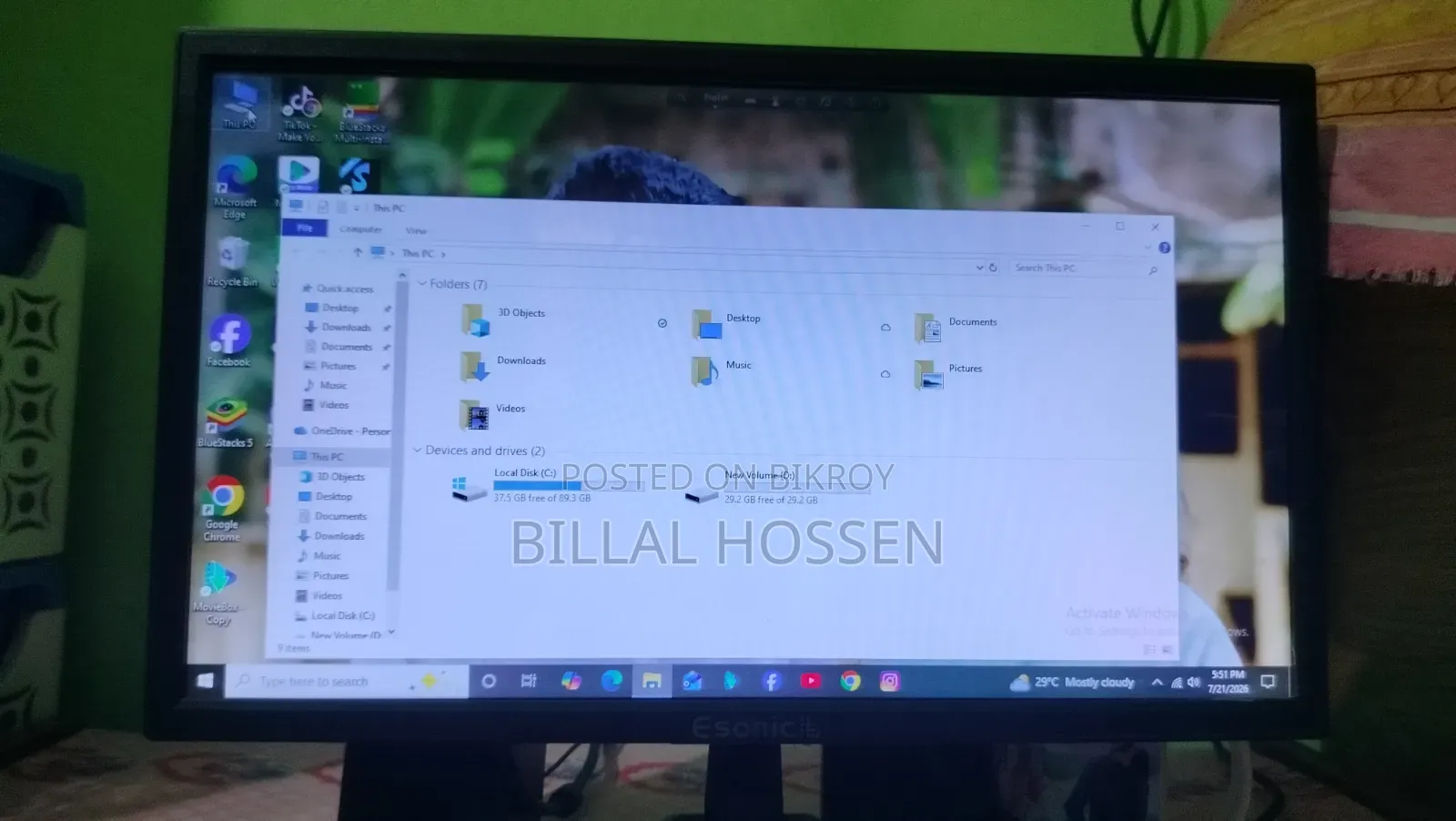 ডেস্কটপ কম্পিউটার গিগাবাইট ৮জিবি ইন্টেল কোর আই৫ এসএসডি ১২৮জিবি