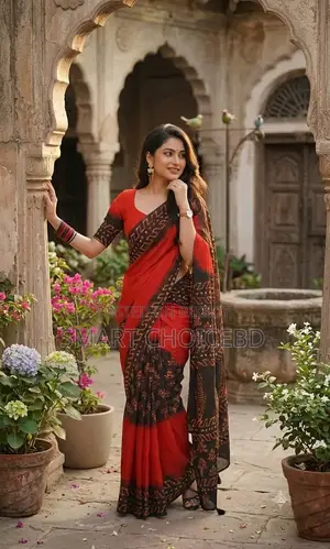 প্রিমিয়াম কোয়ালিটি সম্পূর্ণ বাটিক সিল্কের শাড়ি