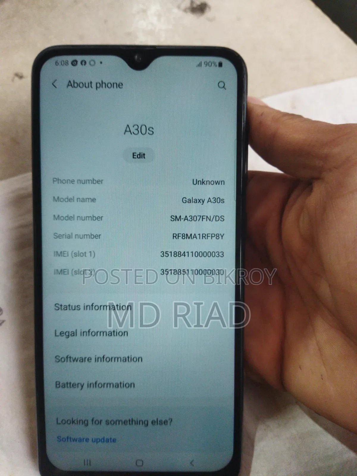 Samsung Galaxy A30s 128 GB Blue