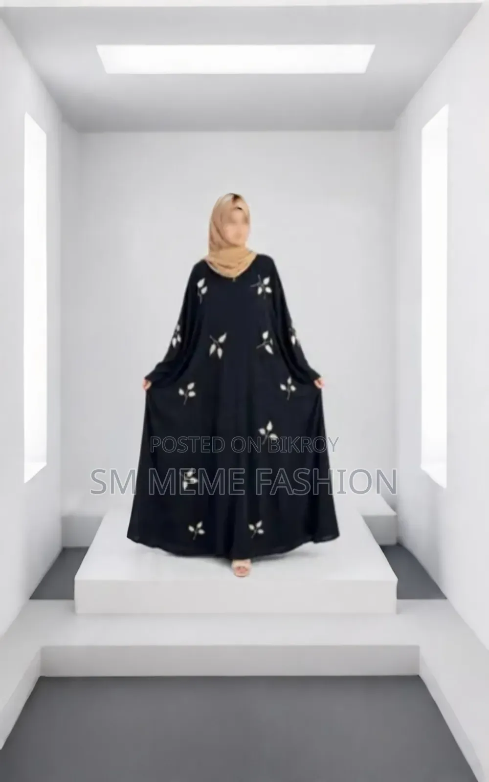 Leaf Embroidery Burqa Full Set