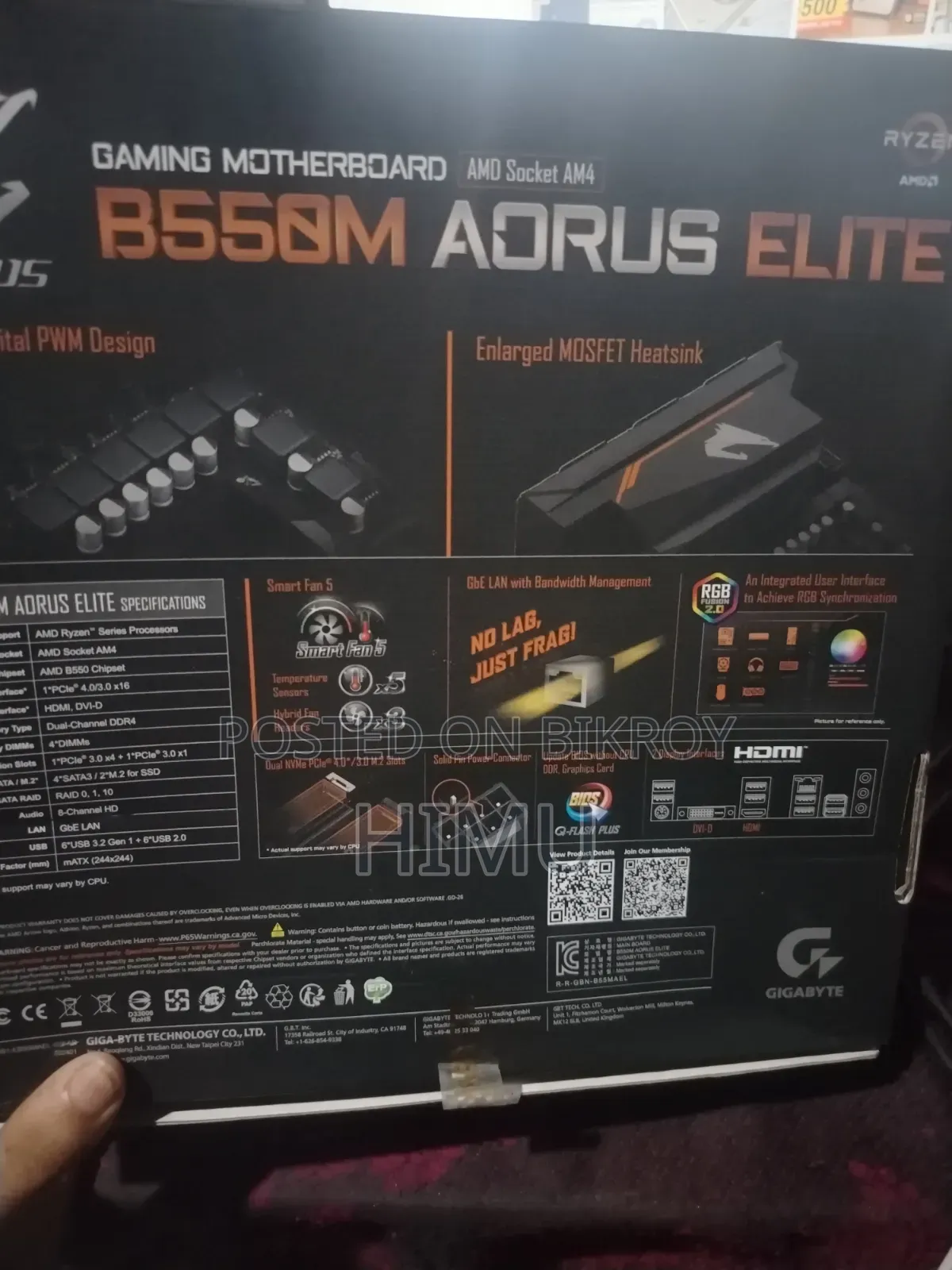Gigabyte B550m Aorus Elite Amd Gaming Motherboard