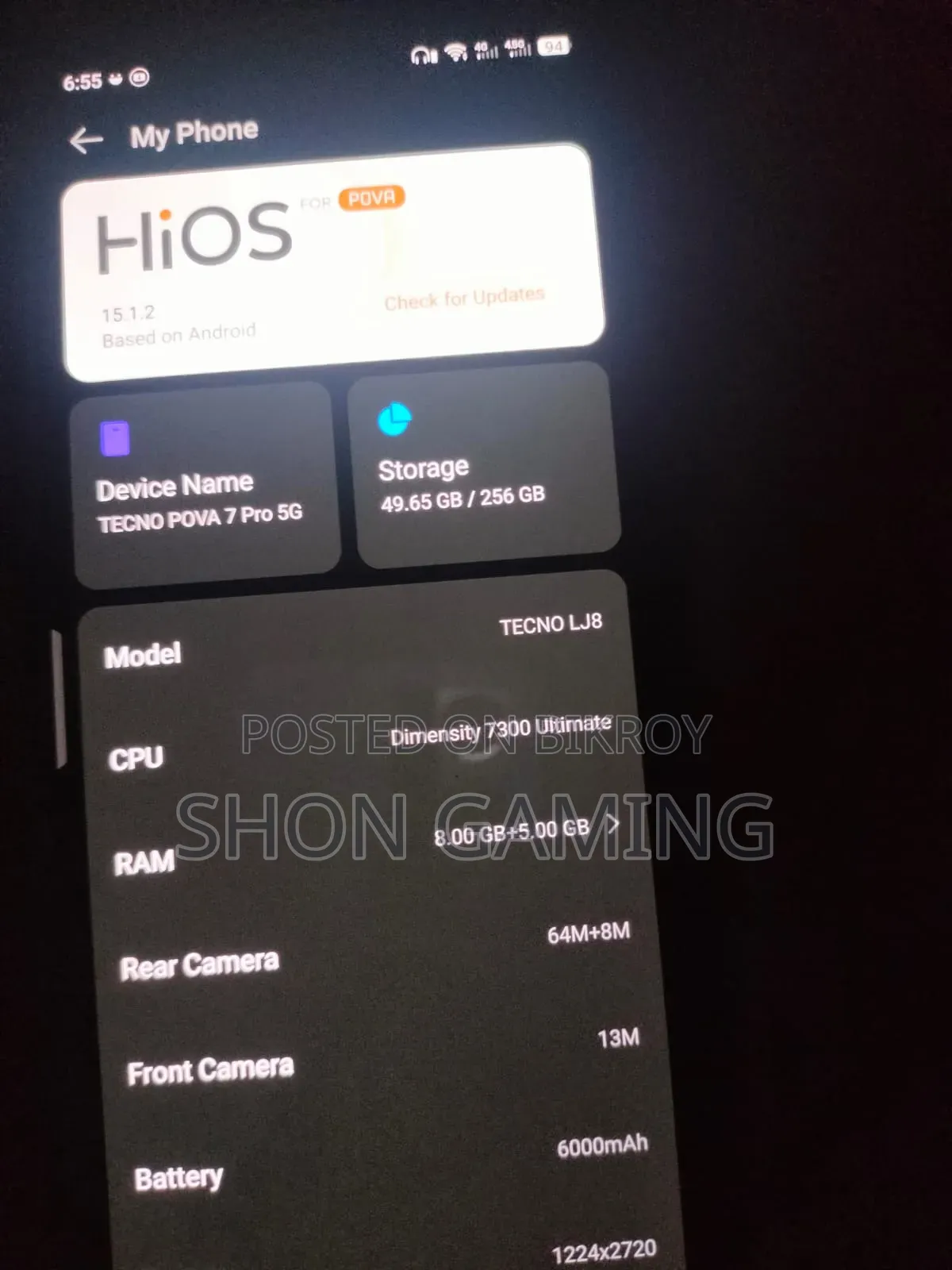 Tecno Pova 7 Pro 5G 256 GB Blue
