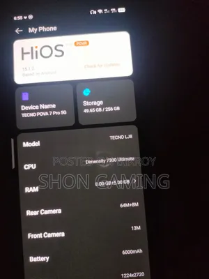 Tecno Pova 7 Pro 5G 256 GB Blue