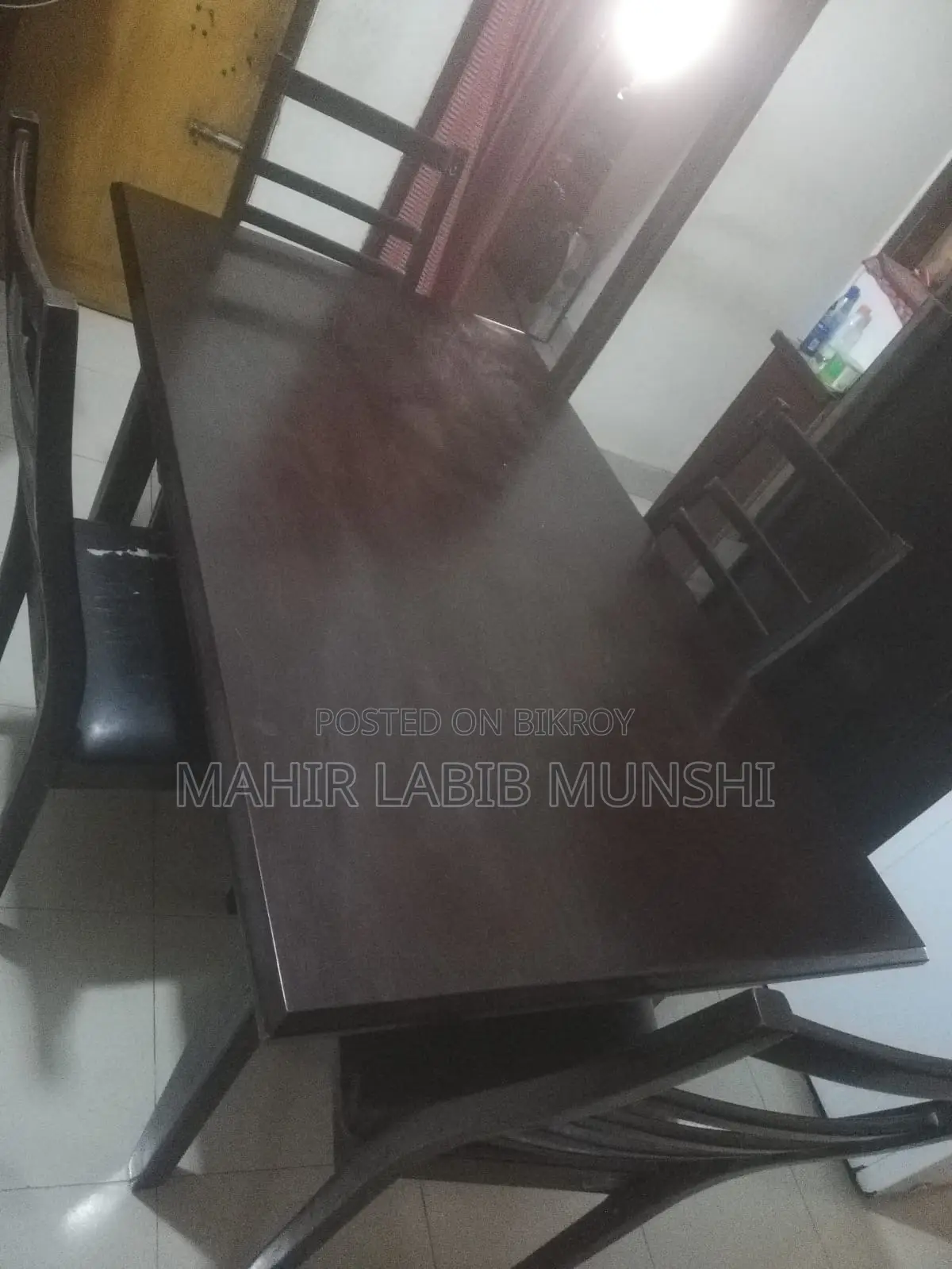 Otobi Black Dining Table 6 Seated With 4 Black Foam Seated Chairs