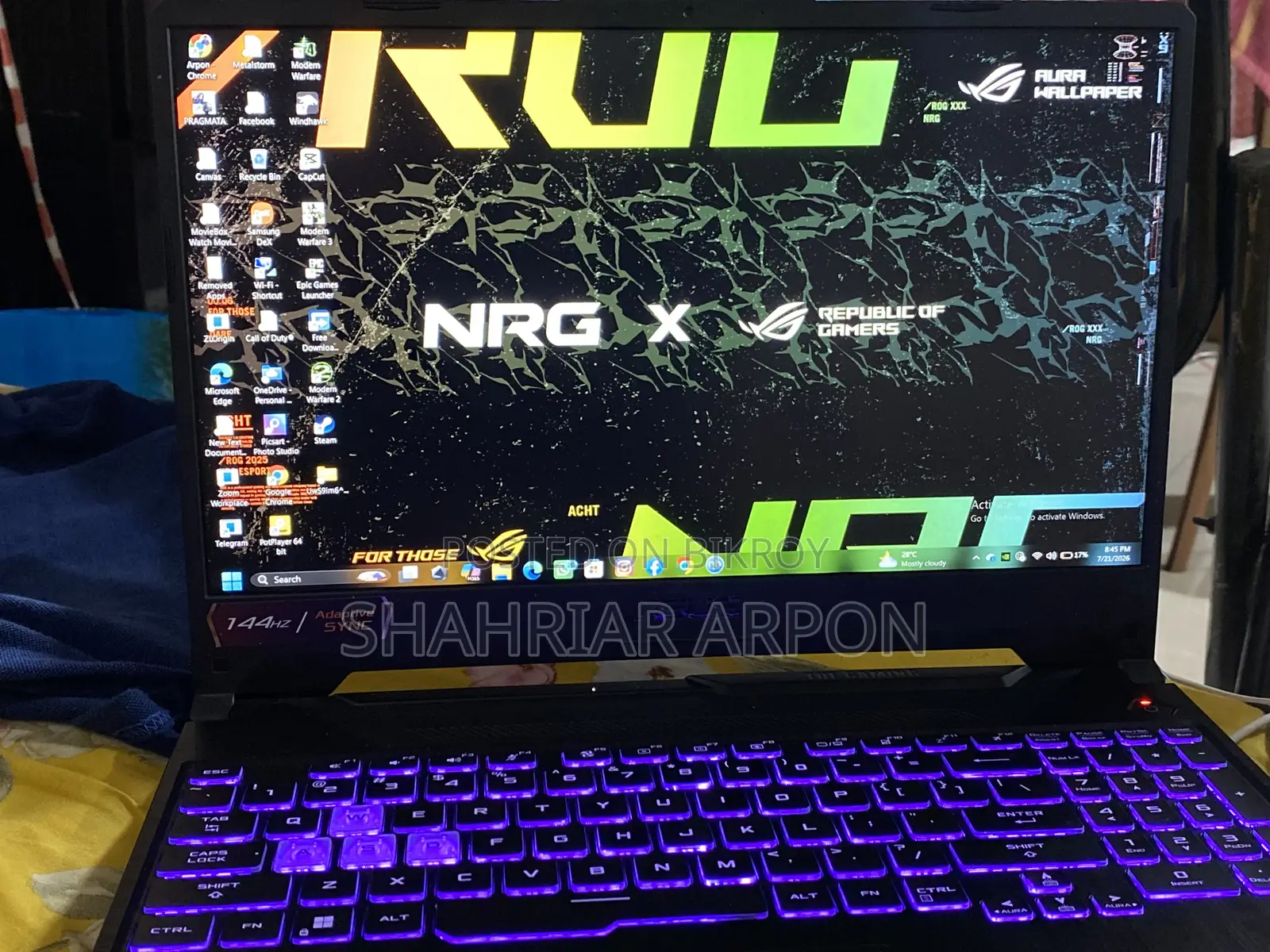 Laptop ASUS Tuf Gaming A15 8GB AMD Ryzen 7 SSD 512GB