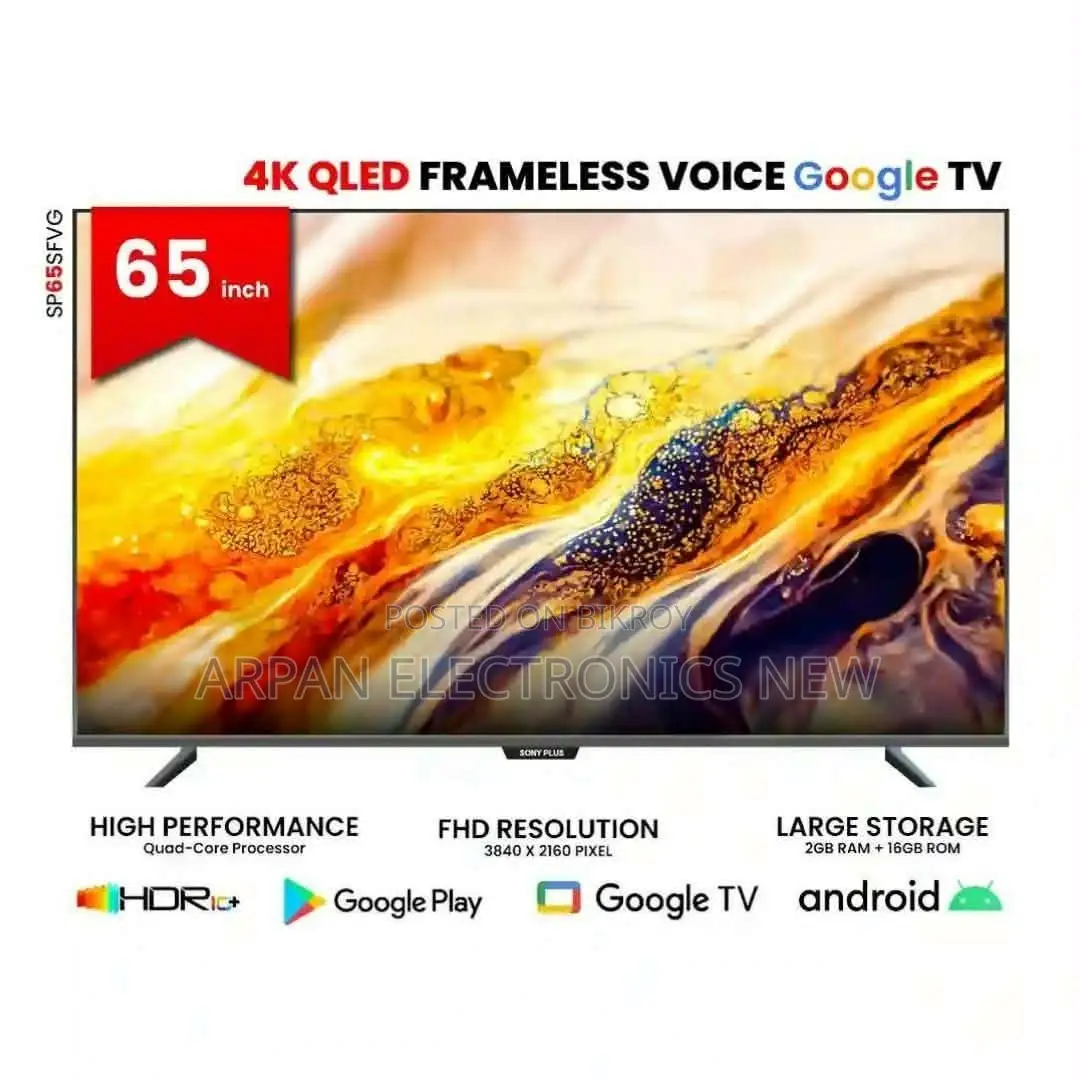 Voice Control, 5 Years Guaranty, Android 65 Inch LED Sony Smart TV