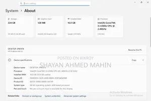 ল্যাপটপ HP ProBook 640 G2 16GB ইন্টেল কোর আই৫ এসএসডি ২৫৬জিবি