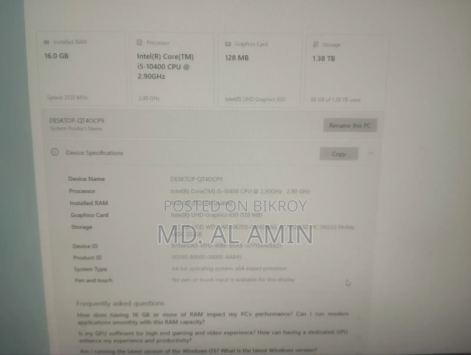 ASUS H510 10th Gen