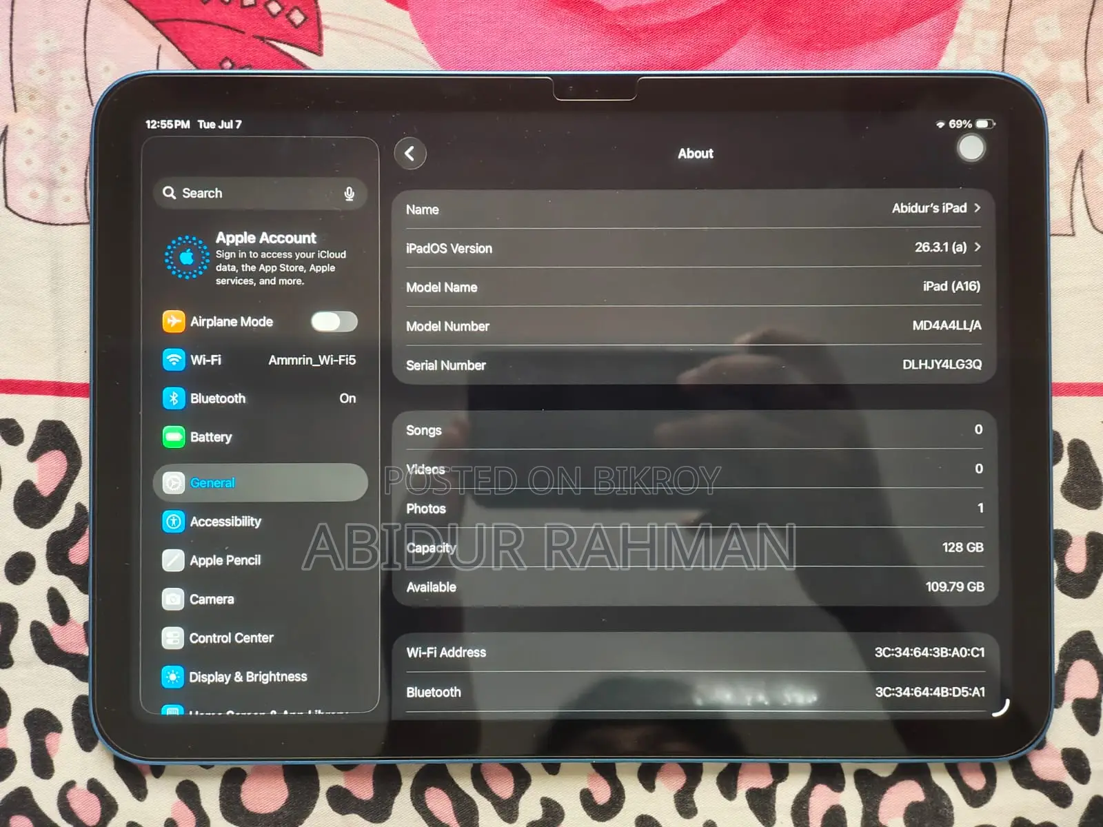 Apple iPad Wi-Fi 128 GB Blue