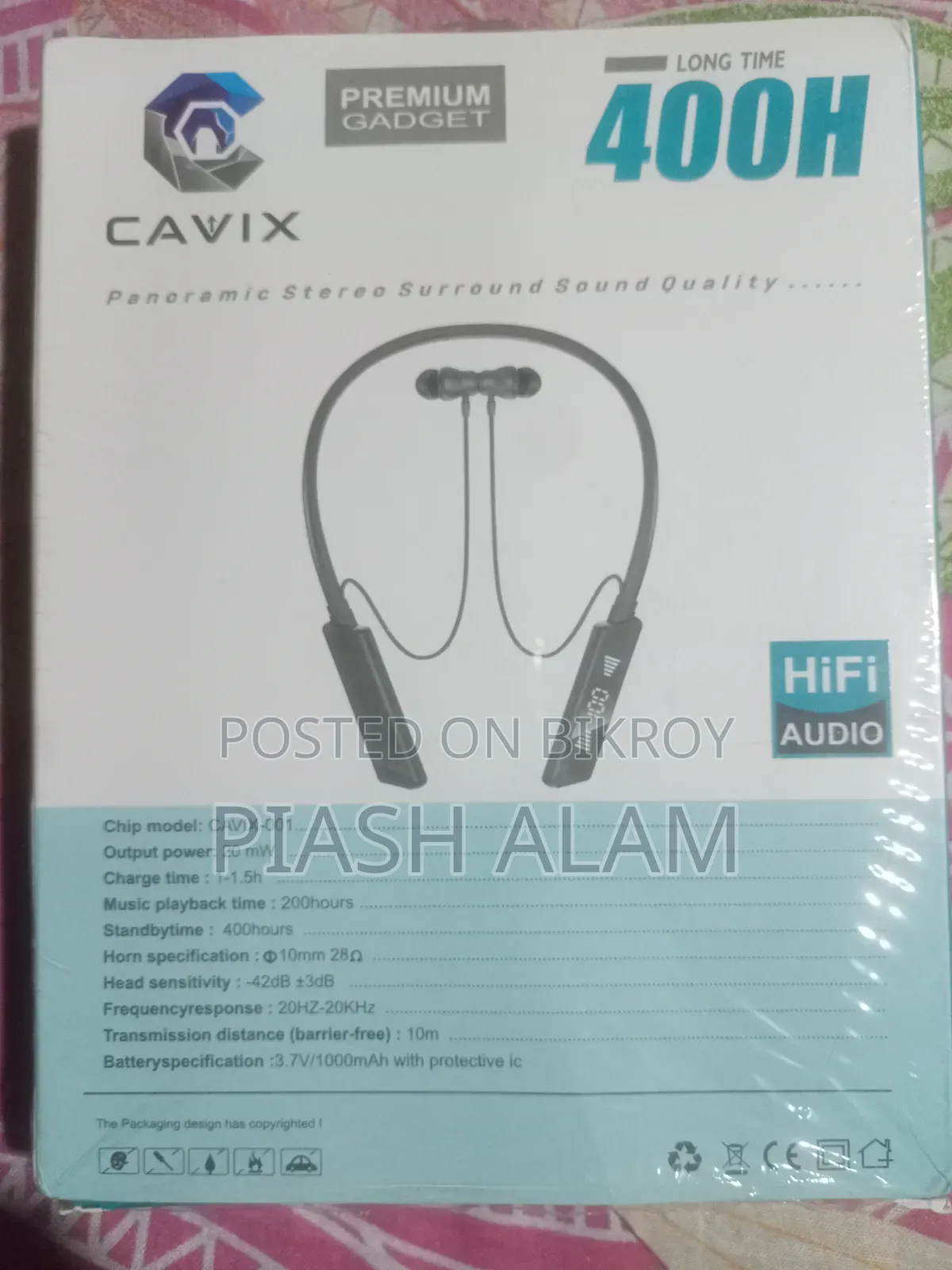 CAVIX-001 ENC 400 Hours Neckband Headphones