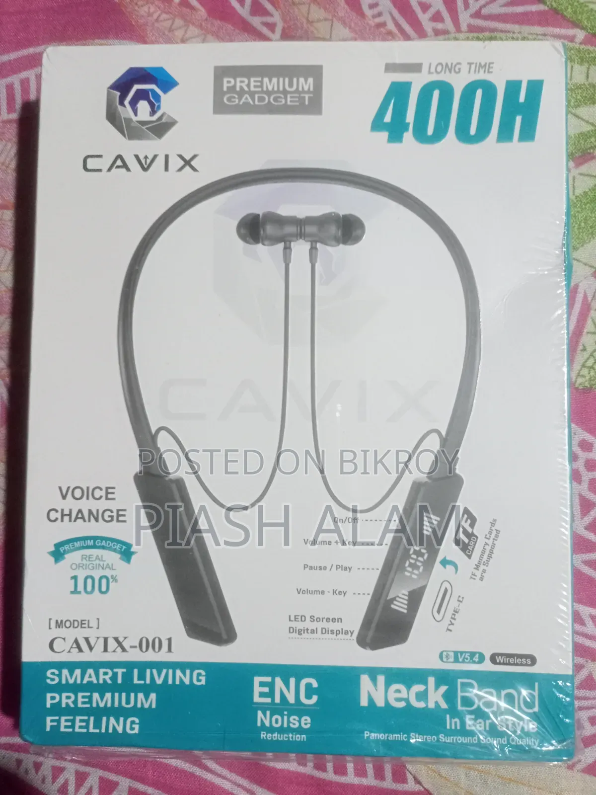 CAVIX-001 ENC 400 Hours Neckband Headphones