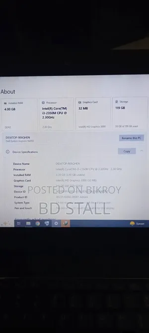 Desktop Computer Dell 4GB Intel Core I3 HDD 500GB