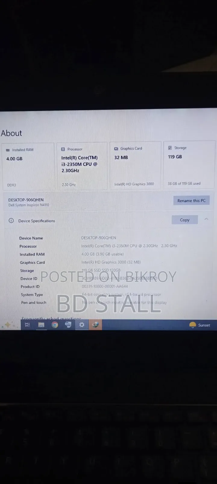 Desktop Computer Dell 4GB Intel Core I3 HDD 500GB