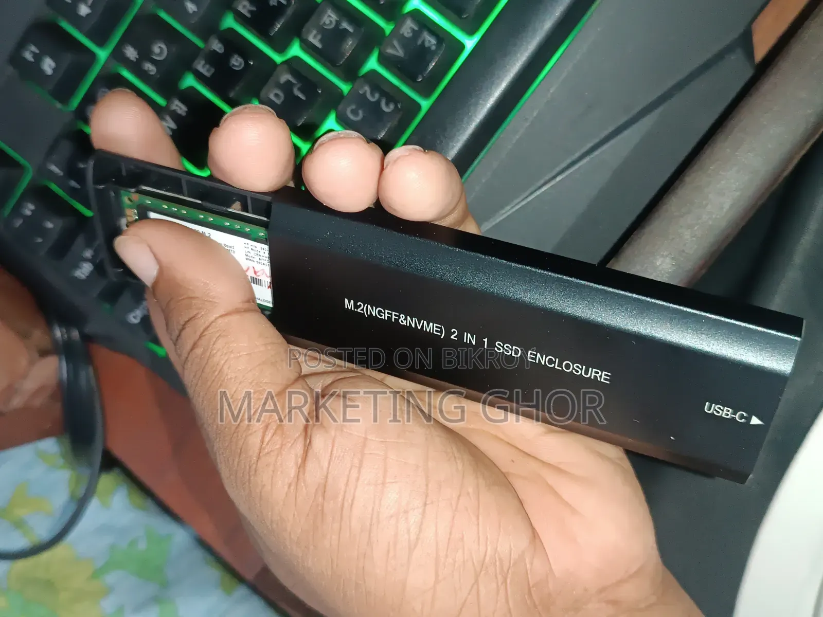NVMe / NGFF M.2 SSD + USB-C Enclosure (Full Fresh Condition)