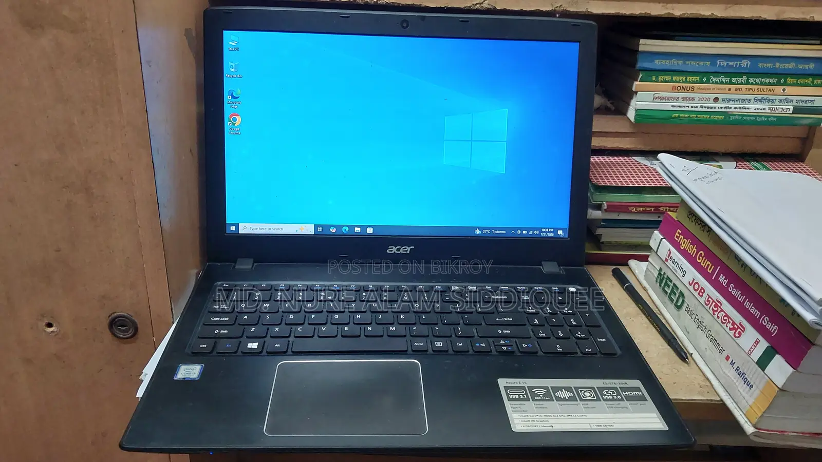 Laptop Acer Aspire E5-476 4GB Intel Core i3 SSD 128GB
