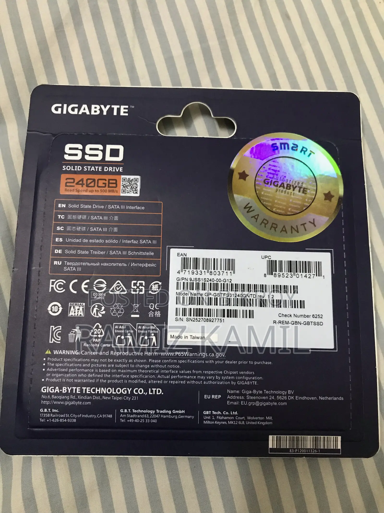 Gigabyte SSD 240 Gb