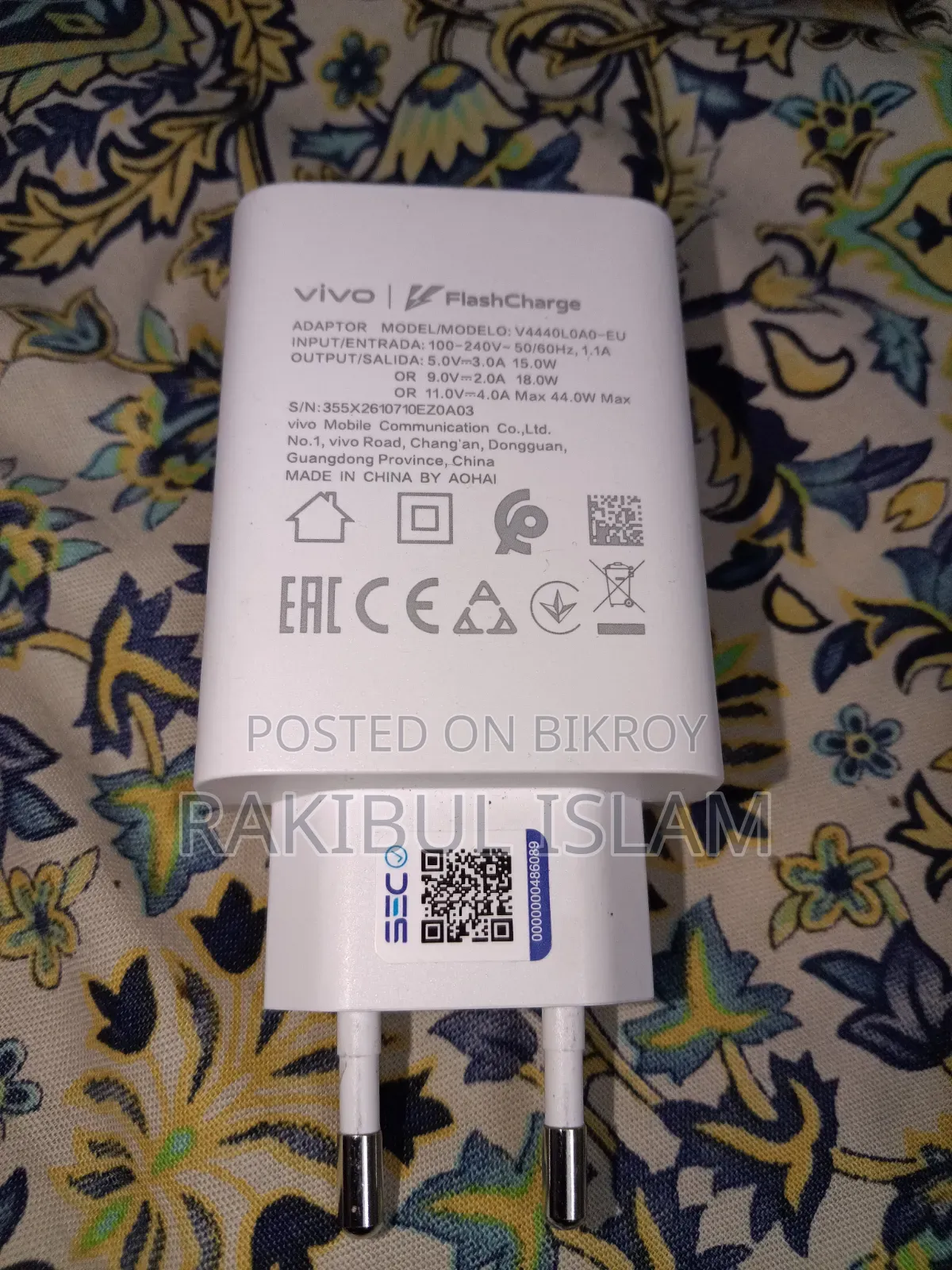 Vivo Y29 Original Charger With Free Backcover