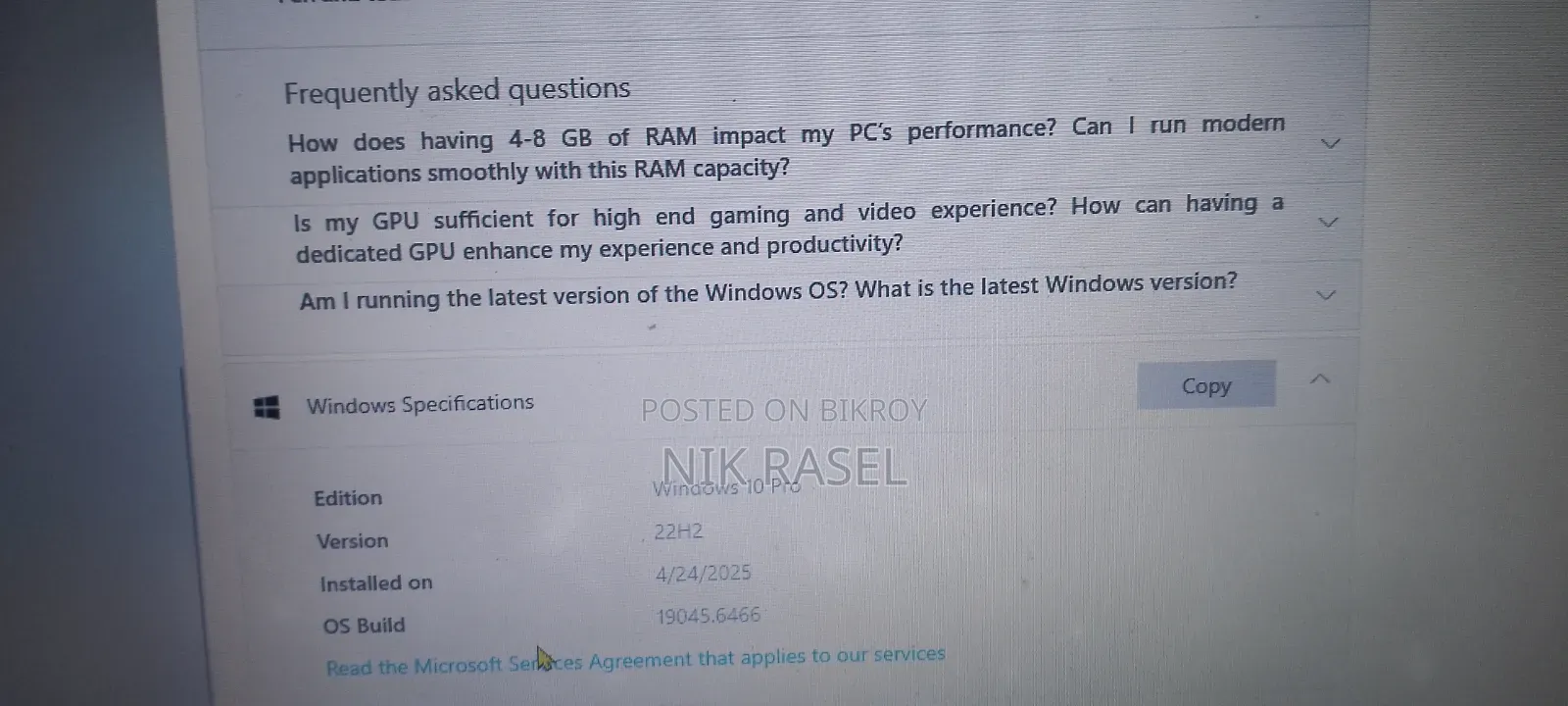 Laptop HP 15S 8GB AMD A6 SSD 256GB