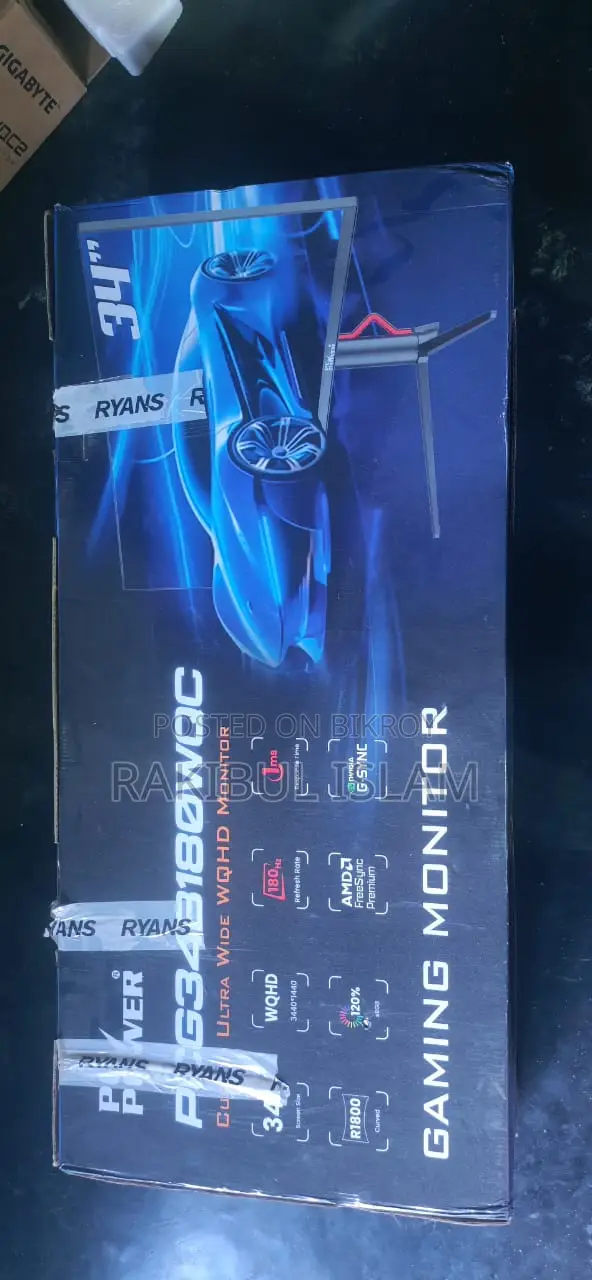 PC Power PCG34B180WQC 34" WQHD 180Hz VA Curved Gaming Monitor