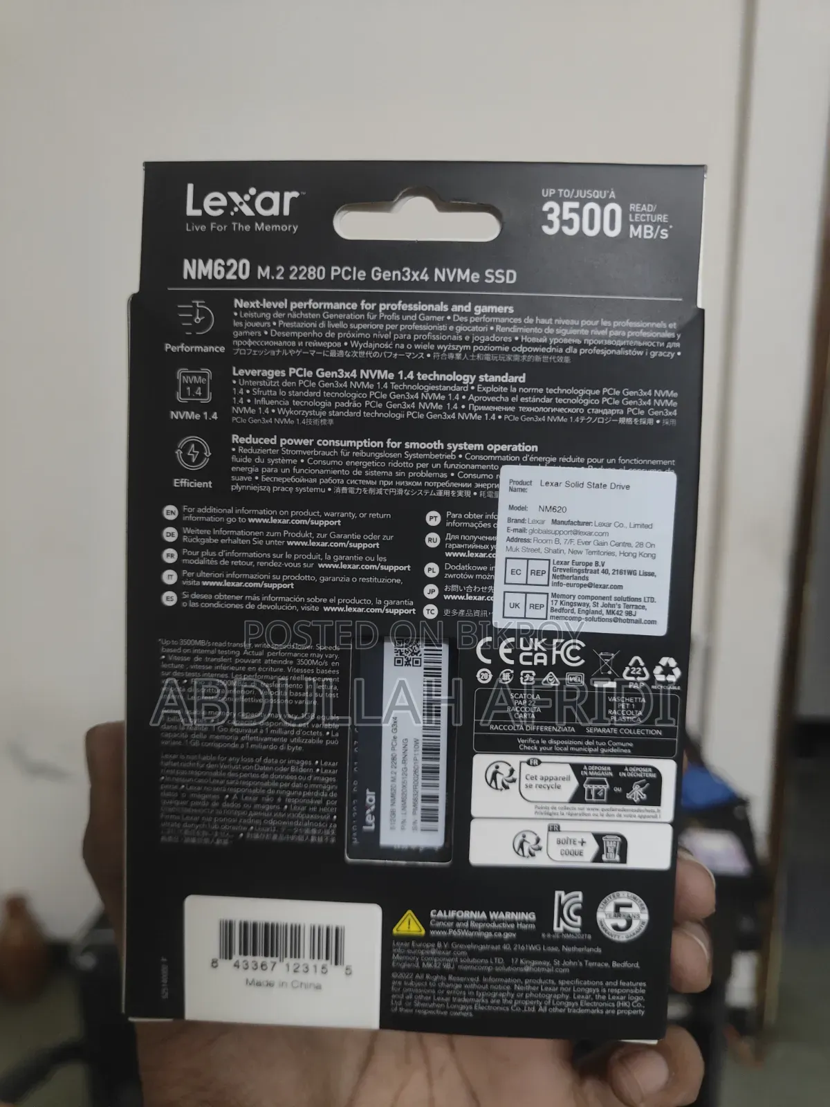 Lexer NM620 512GB Gen3 Nvme SSD
