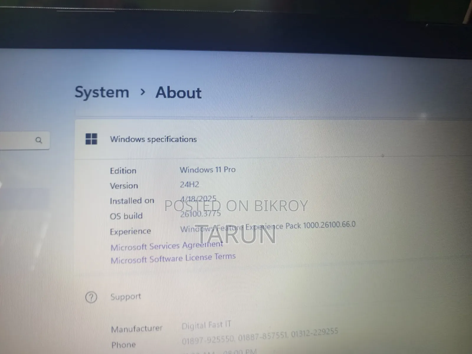 ল্যাপটপ HP 15-Da3007nia 128GB ইন্টেল কোর I3 HDD+SSD 1T
