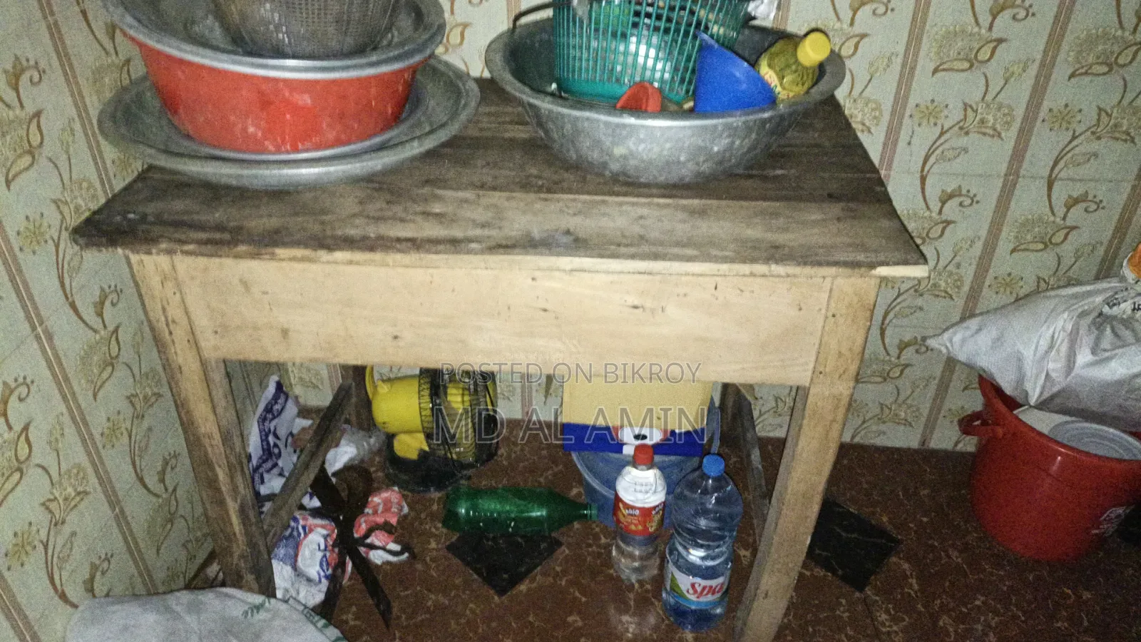 A table and a small wardrobe
