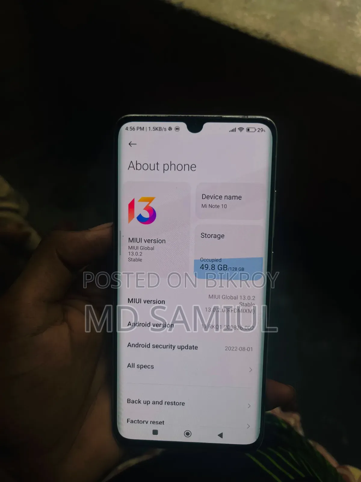 Xiaomi Mi Note 10 128 GB Gold
