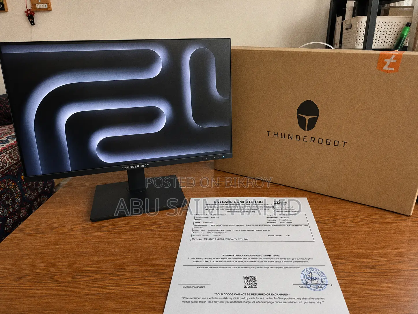 Thunderobot 27" 144Hz IPS Gaming Monitor | 2.8 Years Warranty Left