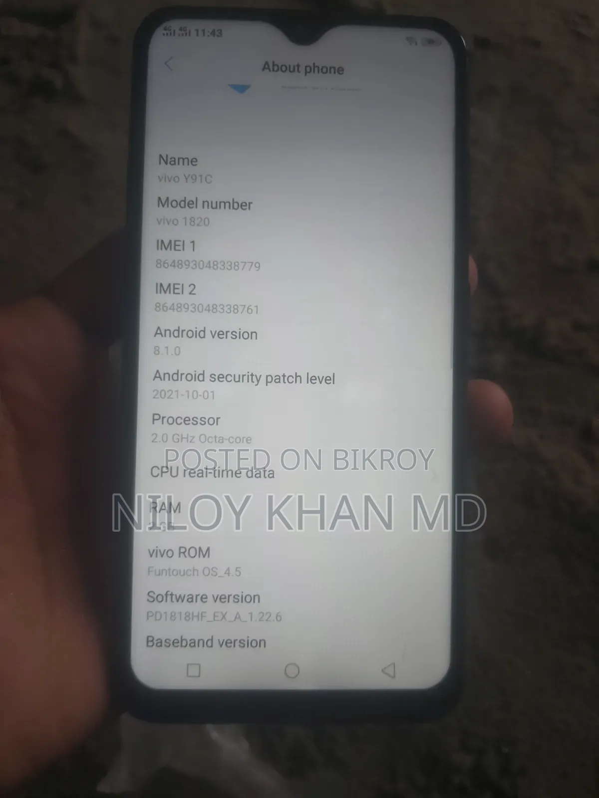 Vivo Y91c 32 GB Blue