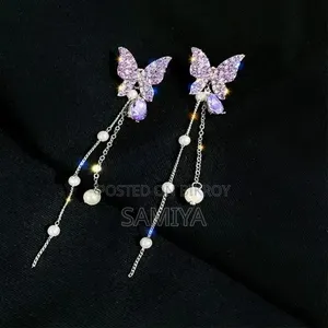 Purple Butterfly Earrings
