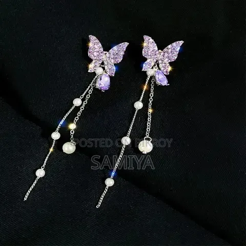 Purple Butterfly Earrings