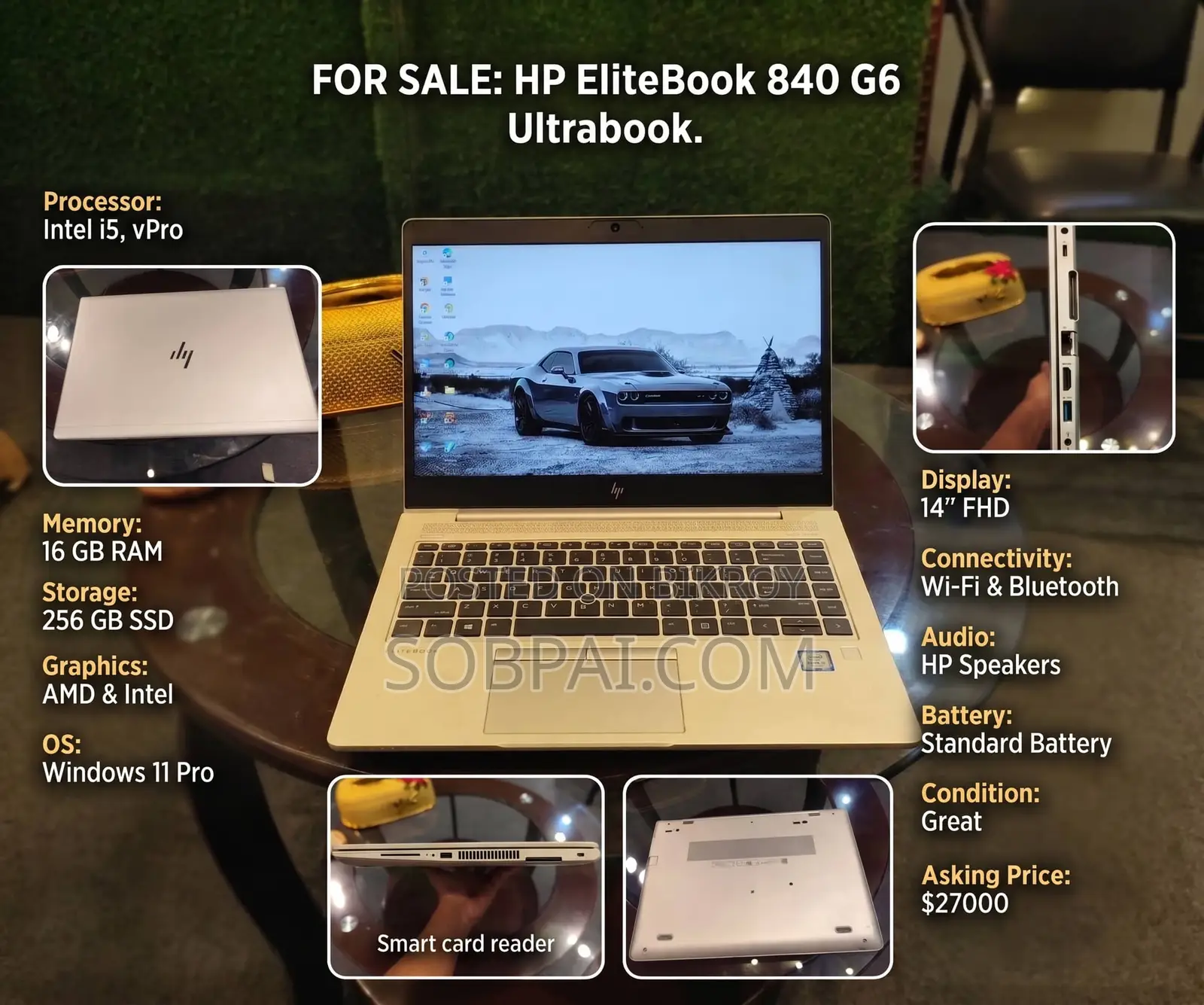Laptop HP EliteBook 840 G6 16GB Intel Core I5 SSD 256GB