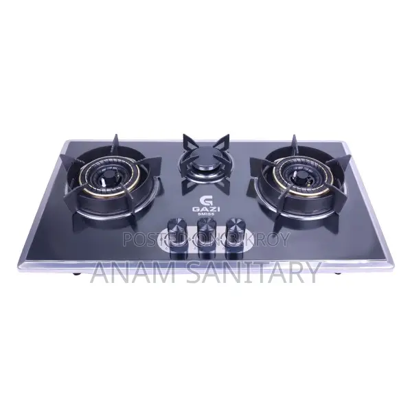 Gazi EG-B712S Triple Burner Stainless Steel Gas Stove LPG