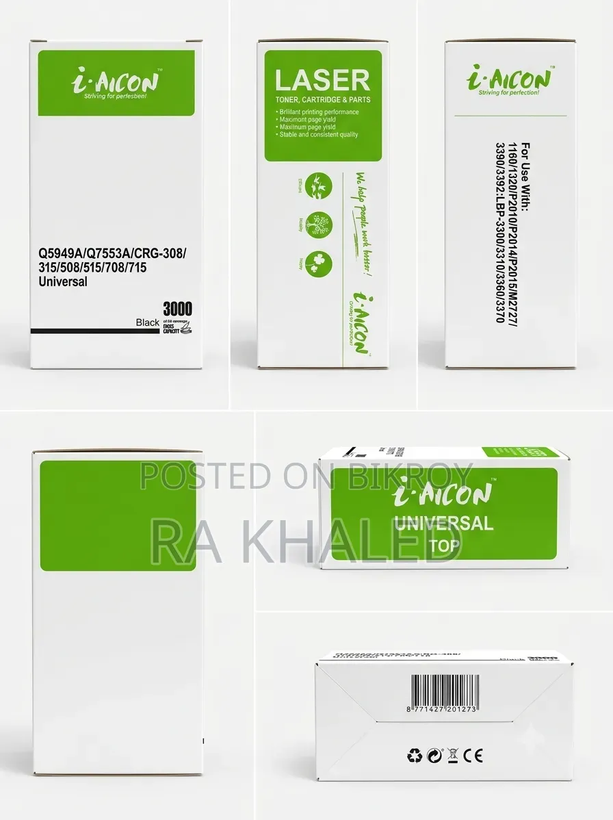 i-Aicon Universal Black Toner Cartridge (Q5949a/Q7553a/CRG-308/315)