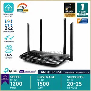 TP-Link Archer C50 Black AC1200 Wi-Fi Dual Band Router