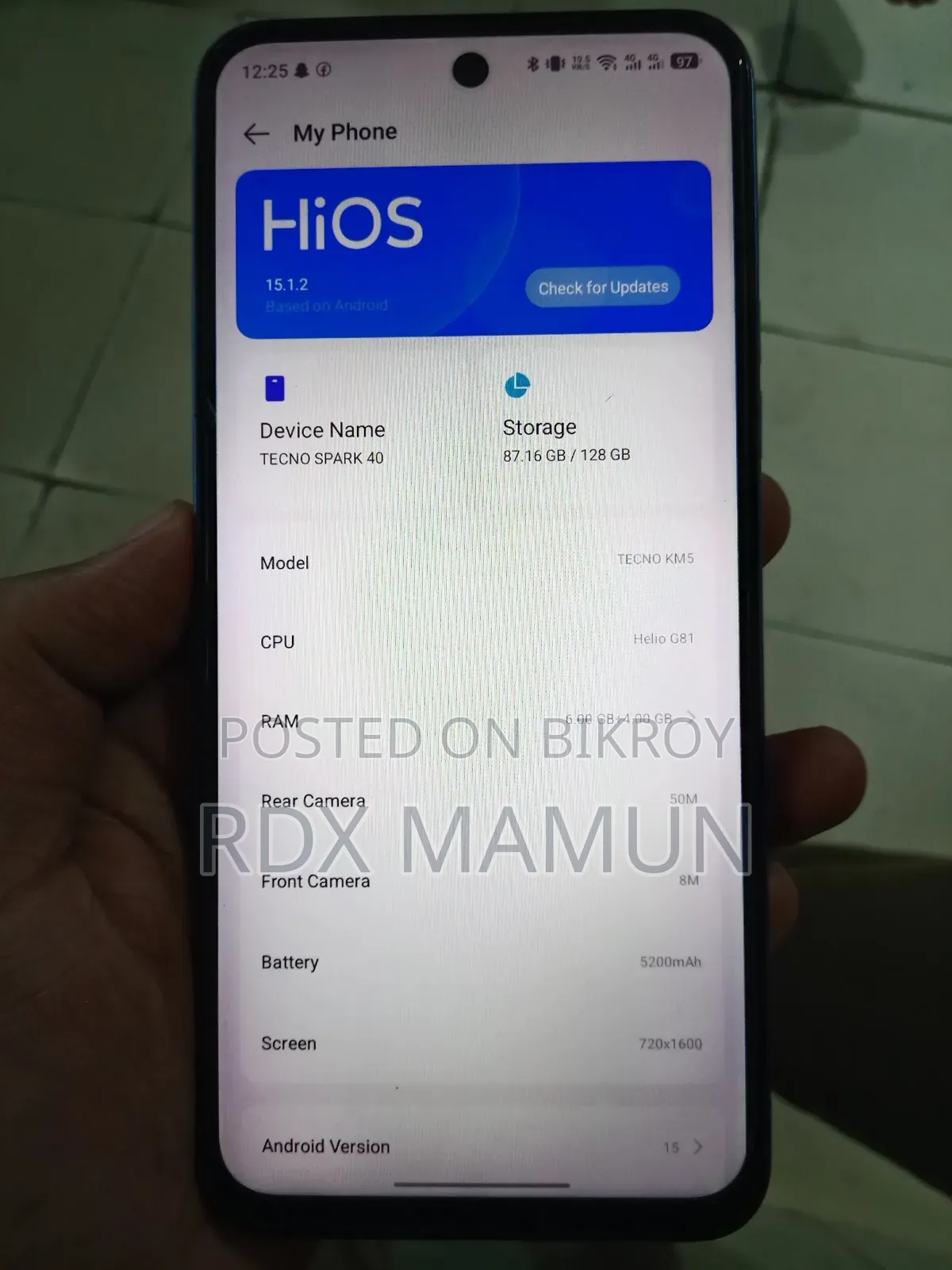 টেকনো স্পার্ক ৪০ ১২৮ জিবি ব্লু