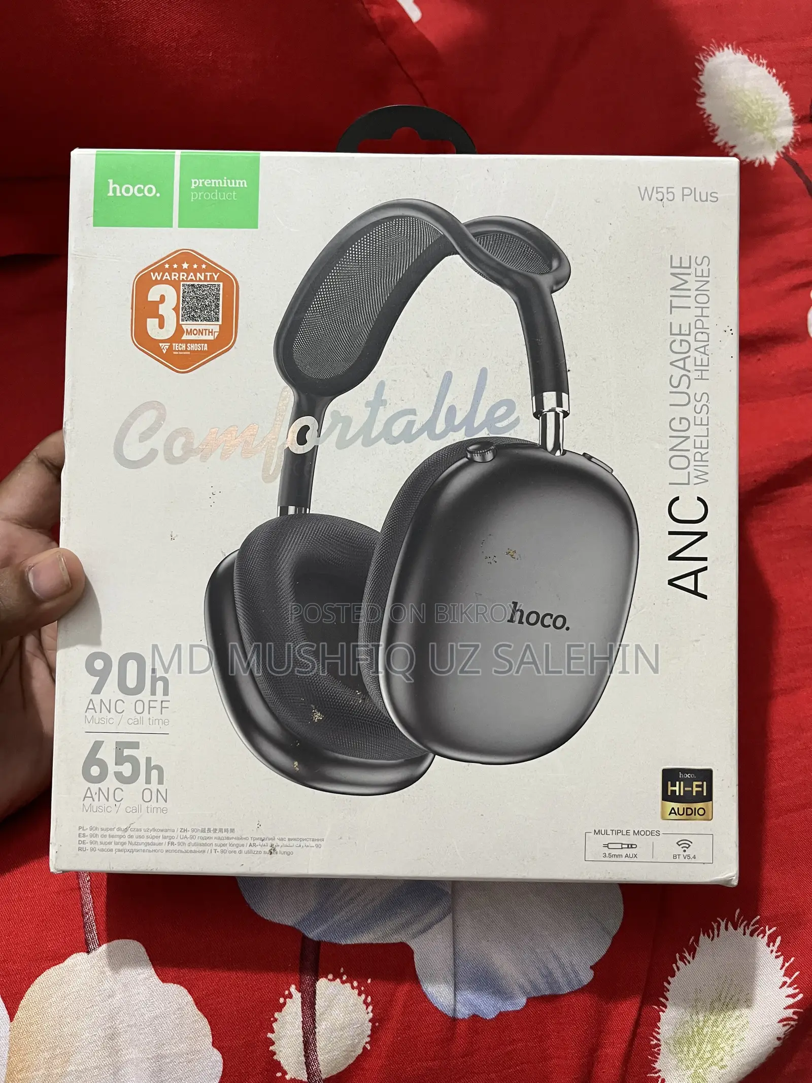 Hoco W55 Plus ANC Wireless Headphone